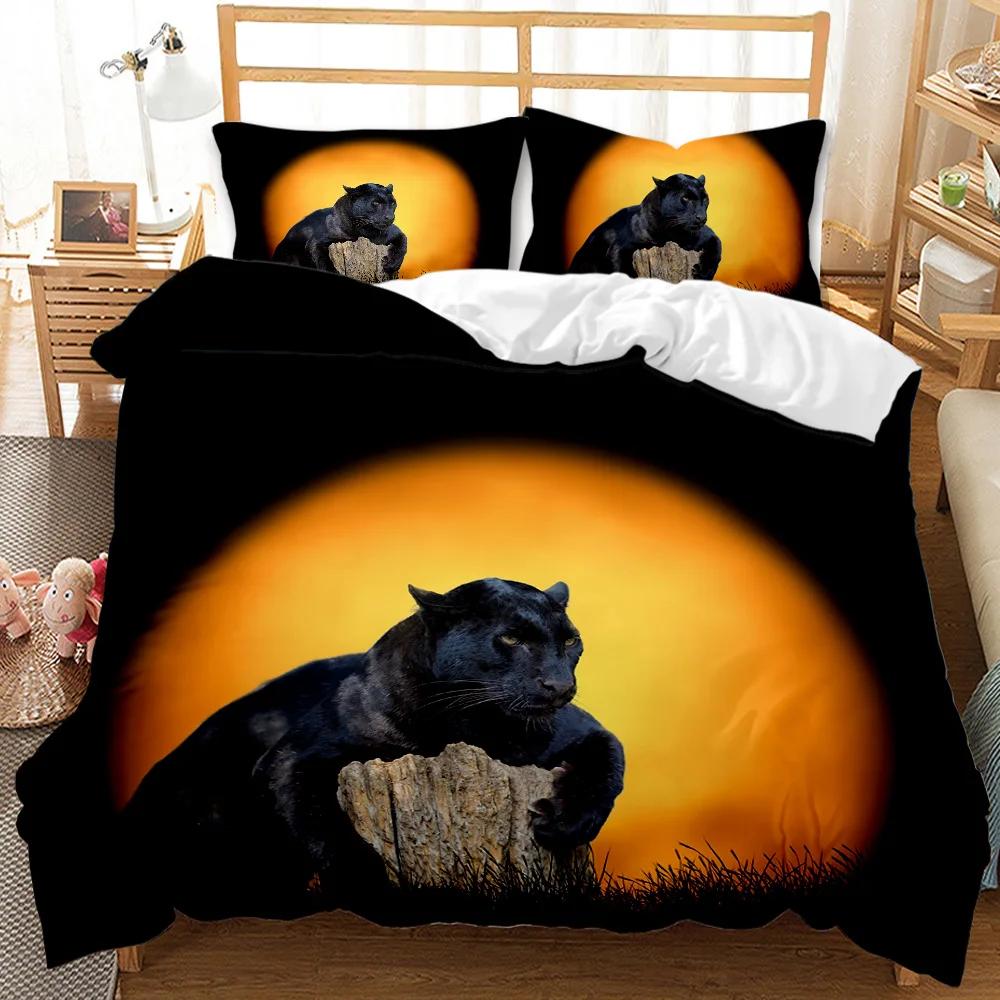 Ferocious Cat Duvet Cover Set African Blue Ferocious Cat Wildlife Twin Bedding Set Double Queen King Size Polyester Qulit Cover