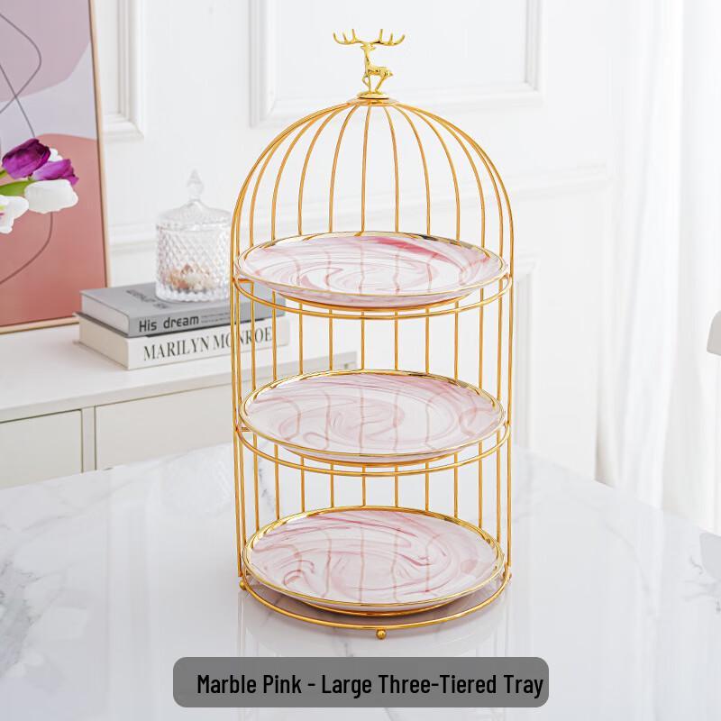 Трехъярусная керамическая подставка для десертов и фруктов