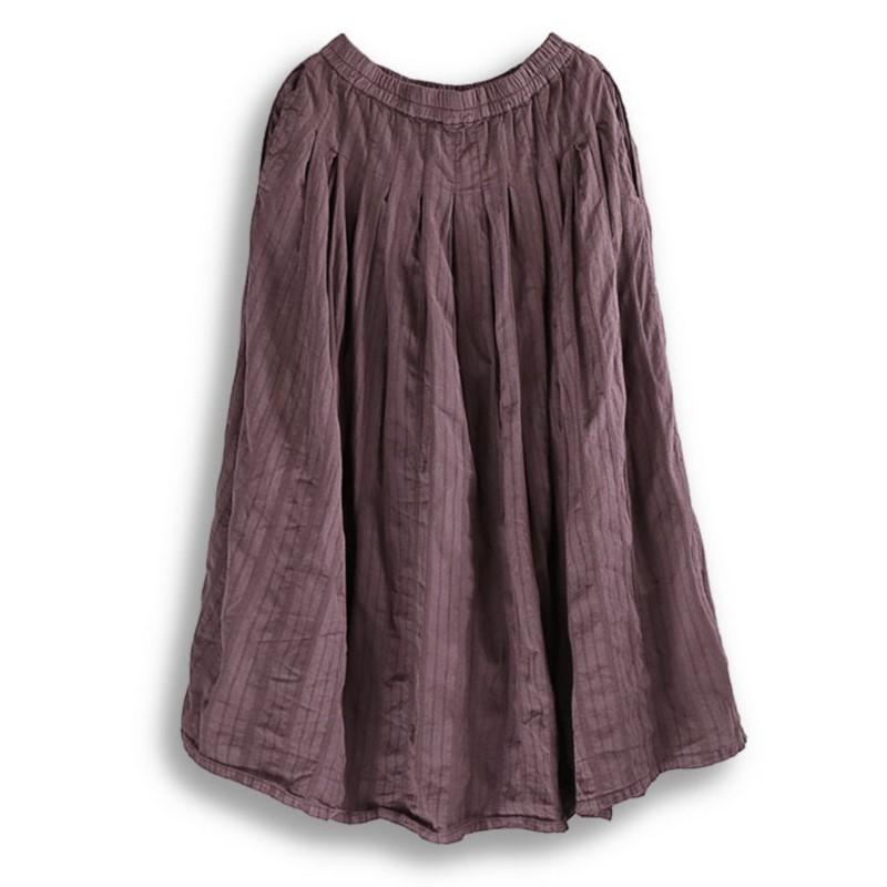 

Johnature Женские винтажные жаккардовые юбки с эластичной талией, фиолетовые, мягкие, весенние, свободные юбки А-силуэта для женщин One Size фиолетовый