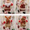 Décoration de noël, 4 pièces, père noël, Elk, ours, bonhomme de neige, poupée, petites pièces suspendues, accessoires d'arbre de noël, ensemble de cadeaux suspendus