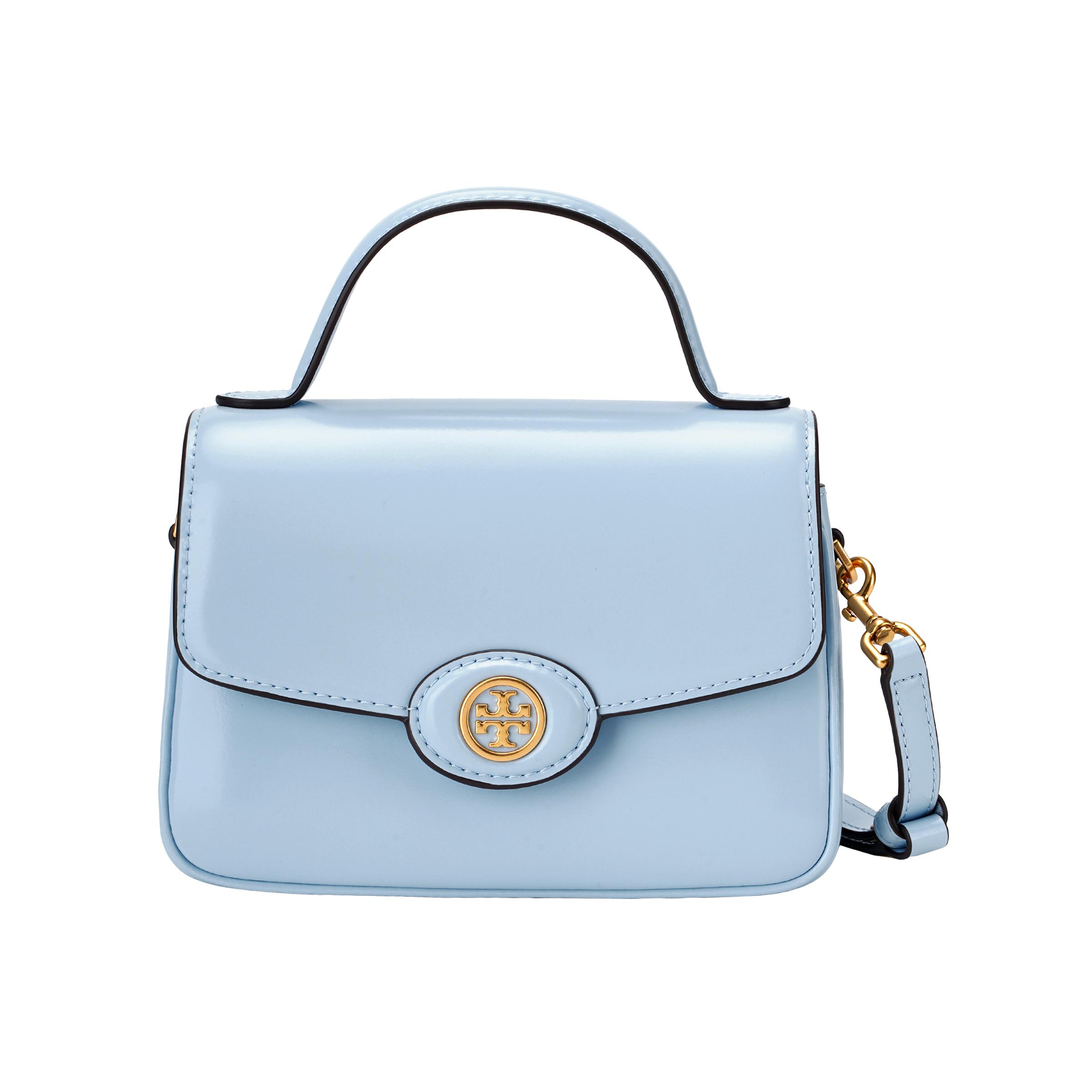 

Tory Burch Robinson Gold Double T Logo Smooth Flap Detachable Shoulder Strap Patent Leather Crossbody Handbag Small Women handbags 147467-401 Basic Set (Bag+Dust Bag)