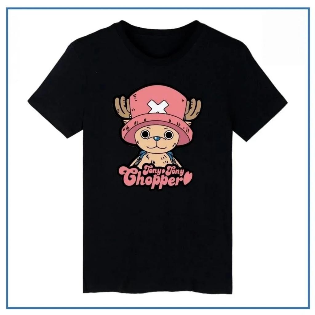 2026 New One Piece Men and Women's T-shirt Tony Tony Chopper Anime Cartoon Tee Summer Boy's Short Sleeves Parent-child Outfits