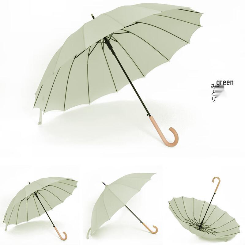 Vintage Style 16-Rib Straight Umbrella 23 inch, 16 Ribs