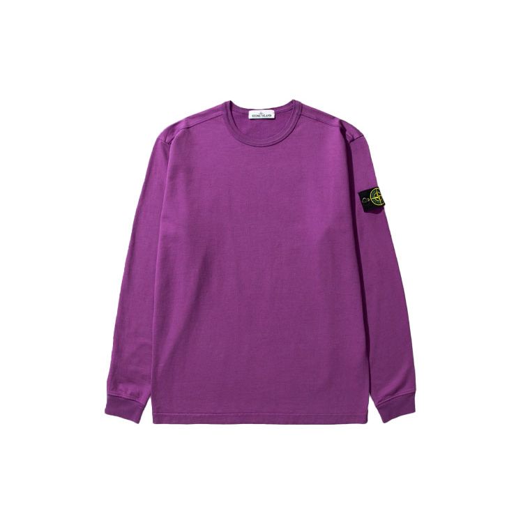 STONE ISLAND Fw21 Sleeve Logo Long Sleeve Sweatshirt Men Sweatshirt Purple Red 741564450-V0045