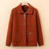 Elderly Knitted Cardigan Spring and Autumn Mother's Lapel Loose Top Middle-aged and Elderly Sweater Jacket New Cardigan