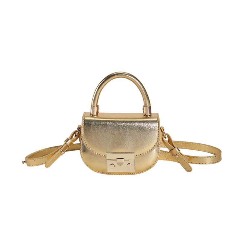 Chic Half-moon Pu Saddle Handbag With Lock Closure For Fashionable Daily Wear