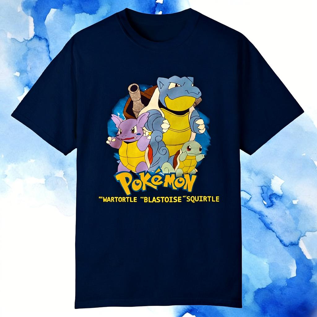 Lato 2026 Blastoise Pokemon Anime T-shirt Mężczyzna Kobieta Bawełna Krótki Rękaw Koszulka Streetwear Y2k Ubrania Oversize Casual Top Unisex