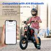 Moto Elettrica per Bambini iScooter A14 Motore 500W Batteria 36V/5.2Ah 27KM/H Sospensioni Anteriori e Posteriori Doppie Con Bluetooth Pneumatici da 14''