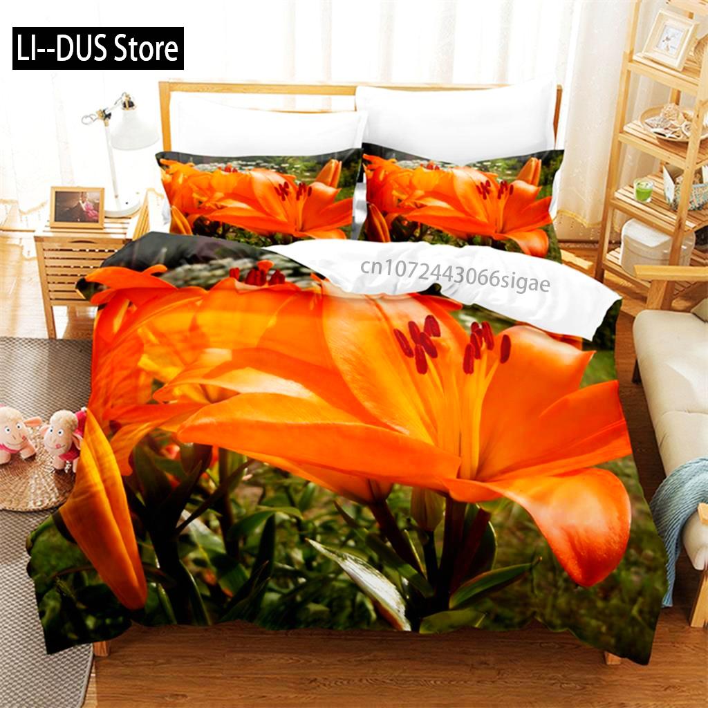 Yellow Flowers Queen Bedding Set Duvet Cover Set Bedding Digital Printing King Size Duvet Cover Set Bedding Sets
