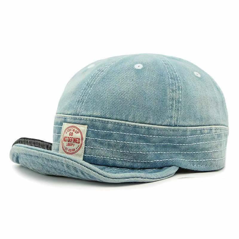 Unisex soft brim baseball cap - vintage washed denim, trendy & stylish, japanese-inspired duckbill hat for women