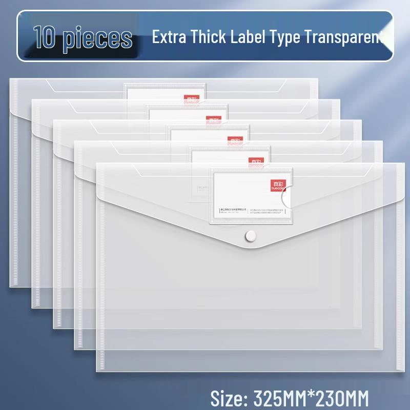 Bolsa transparente impermeable para archivos A4 - Organizador de oficina de gran capacidad