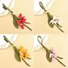 Style Leather Camellia Bag Charm With Handcrafted Superfiber For Car Key Decor