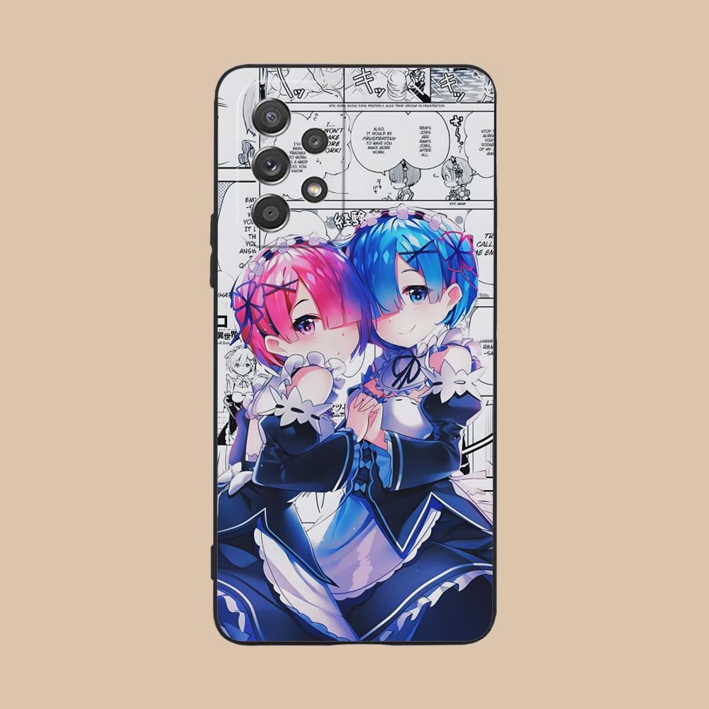 ReZero Rem Ram Matte TPU Mobile Phone Case for Samsung Galaxy M55 54 42 35 34 33 32 23 22 15 14 13 12 F55 5G Colorful Cover