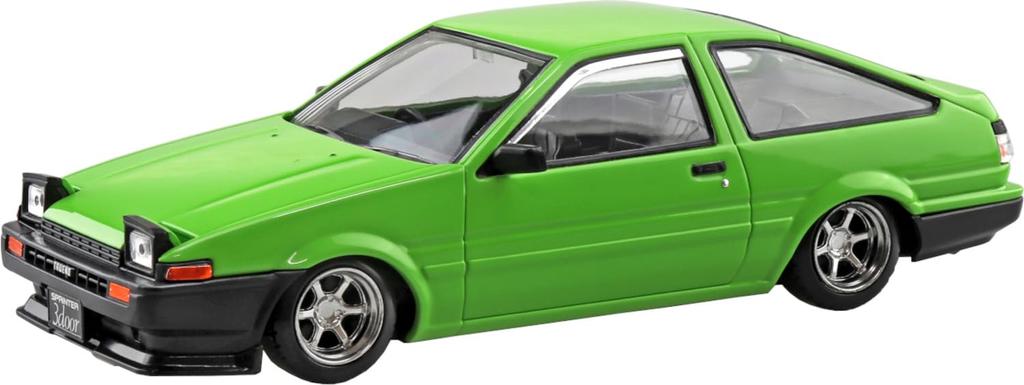 Aoshima Bunka Kyozaisha Raku Plastic Snap Kit Toyota Sprinter Trueno Custom Green Plastic Model 1/32 No.11CU-GN Color-coded (Car)