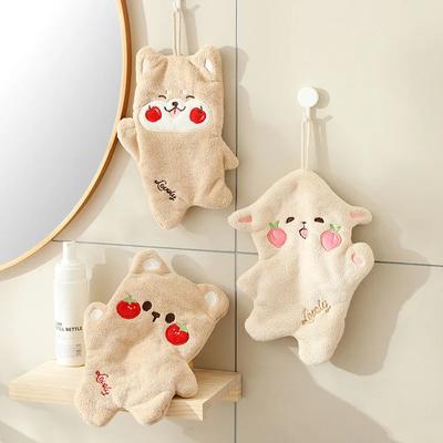 Cute Animal Hand Towel Soft Children Kids Bathing Towel Bathroom Kitchen Hanging Wipe Towel Thicken Absorbent Towels