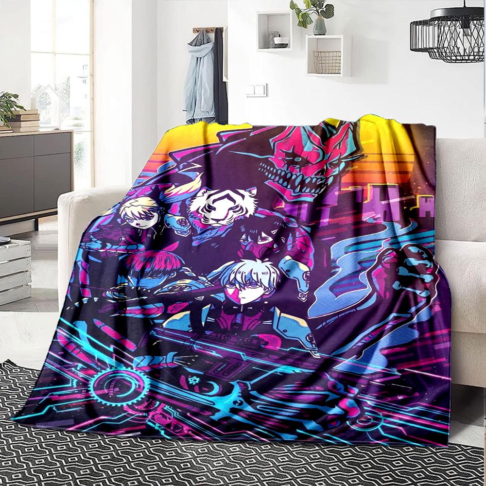 kaiju no 8 Print Flannel Blanket High Quality Warm Comfortable Cover for All Seasons Perfect for Gifts Home Decor
