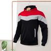 Men Fall Winter Hoodie Colorblock Drawstring Thick Plush Long Sleeves Big Pocket Hooded Retro Thin Loose Daily Wear Casual Sport Top