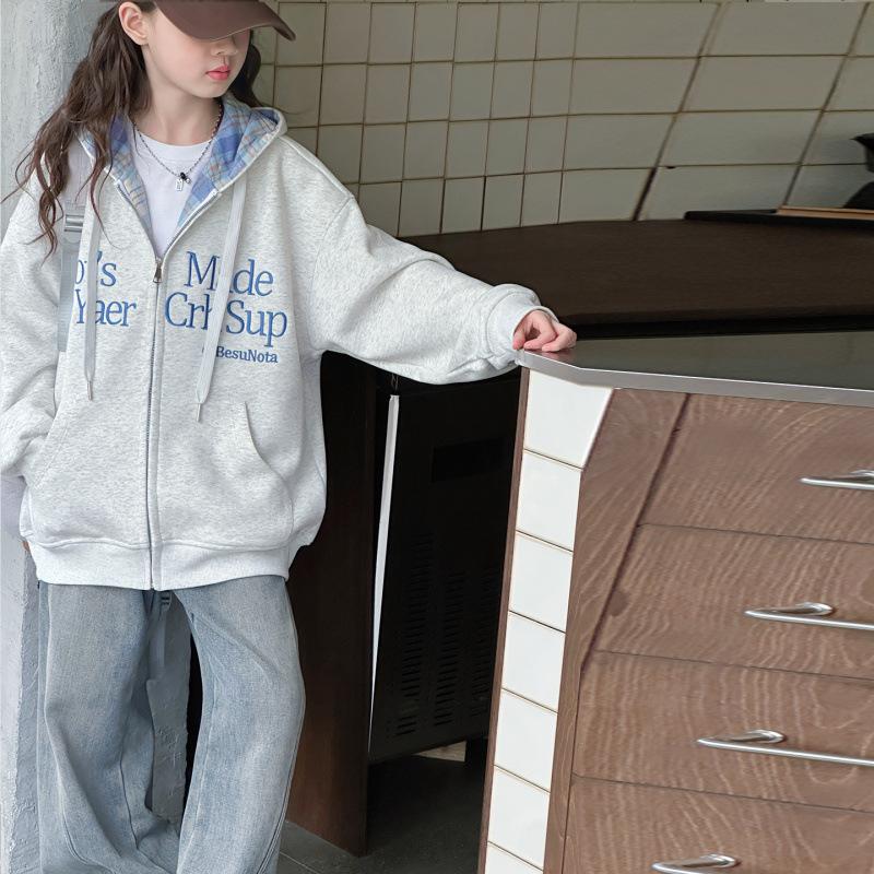 2025 Mädchen Frühling/Herbst Koreanisches Lässiges Kapuzensweatshirt