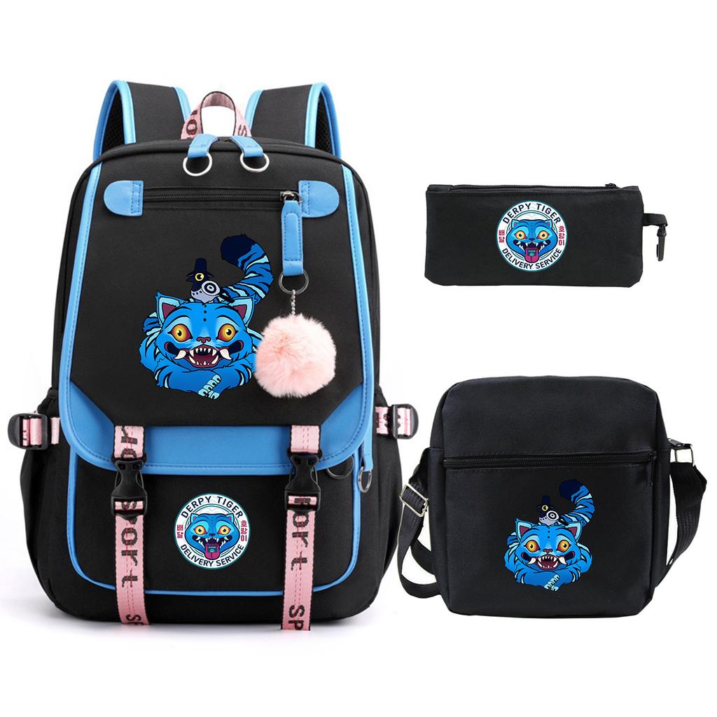 Witch Hunters Cartoon Peripheral Printing Children's Backpack Cross-border New Student School Bag Three-piece Shoulder Bag Pencil Bag