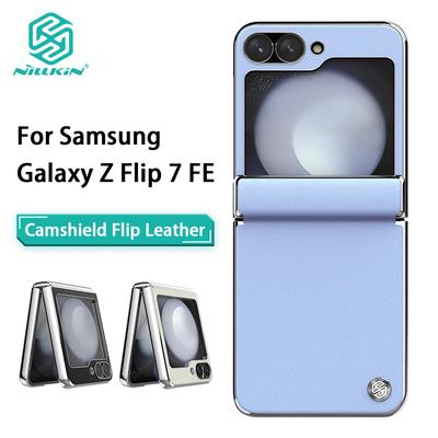 Für Samsung Galaxy Z Flip 7 FE Hülle Nillkin Luxus Flip Strukturierte Lederhülle Ultradünn Soft-Touch Elegant Ständer Rückseite