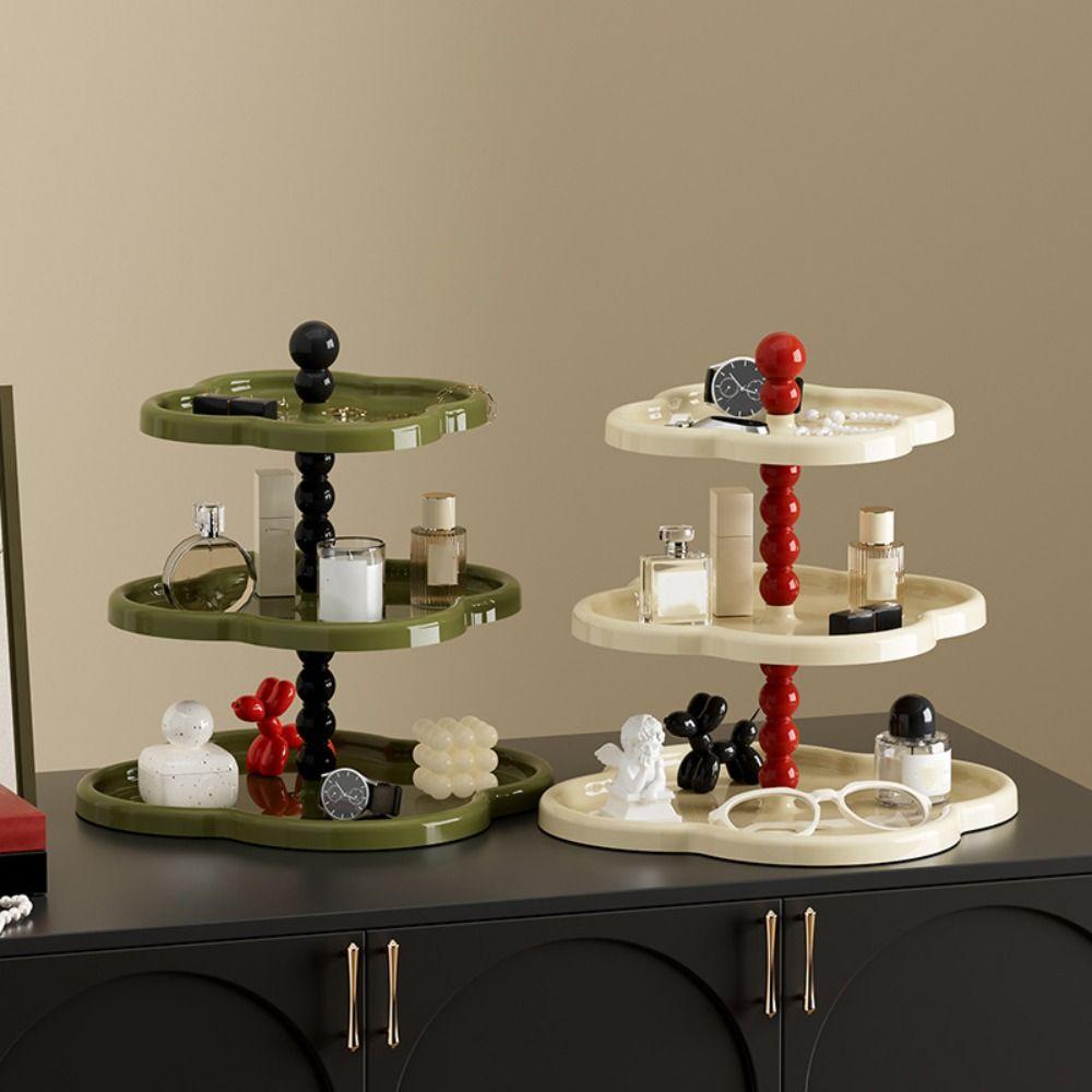 Retro Jewelry Display Rack Flower Shape Cupcake Serving Stand Tiered Serving Trays  Living Room