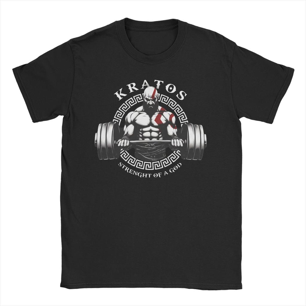 Kratos Gym God of War TShirts for Unisex Women Novelty Cotton Tee Shirt O Neck Short Sleeve T Shirts Printed Clothing