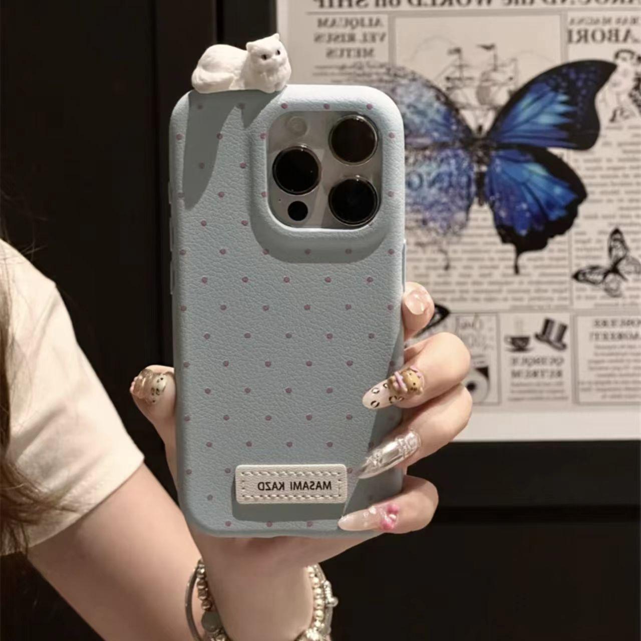 

Милий мультяшний кулон для телефону у вигляді котика - Маленька прикраса в ляльковому стилі Without Phone Case