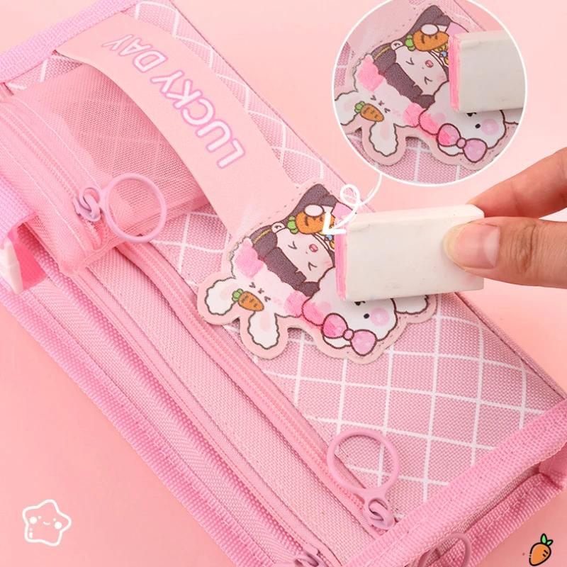 Mehrschichtige Aufbewahrung Schüler-Federmäppchen Große Kapazität Cartoon Schreibwaren Aufbewahrungstasche Multifunktionales Schüler-Federmäppchen