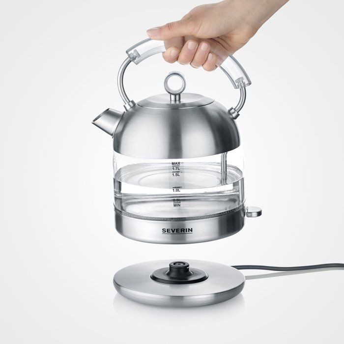 Bouilloire en verre rétro - SEVERIN - WK3459 - 1,7 L - 2400 W - Chauffe rapide - Inox