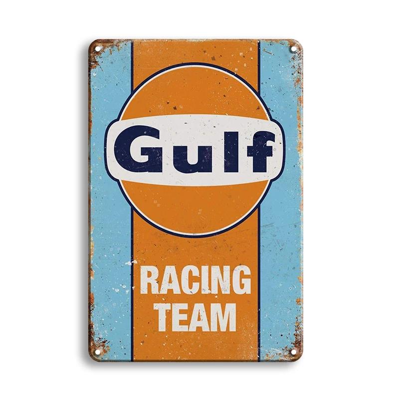 Vintage Decor Shabby Chic Metal Tin Signs Gulf Esso Agip Man Cave Wall Decoraion Motor Oil Garage Wall Stickers Gas Decor Pla