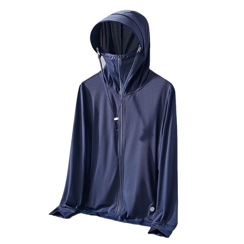 Men's Ultra-Thin Ice Silk Hooded Windbreaker: Breathable Sun Protection Jacket for Summer & Fishing