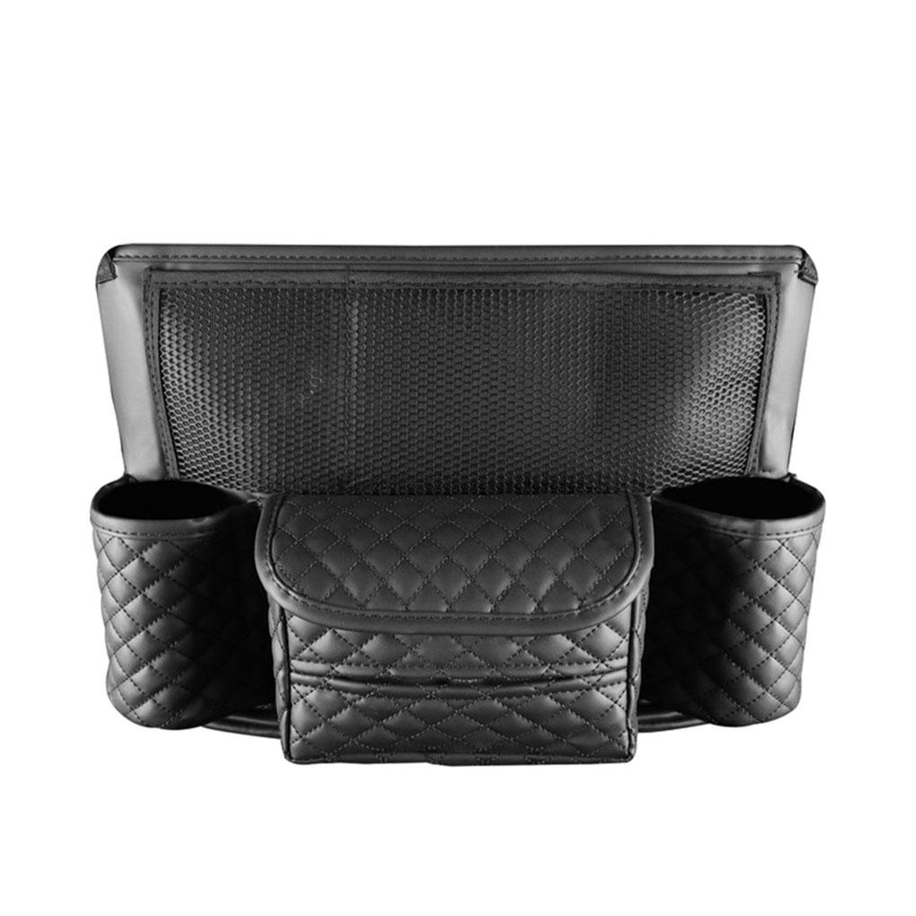 

Черный кожаный органайзер для автомобильного сиденья большой вместимости и удобного хранения, карманы для хранения в автомобиле чёрный