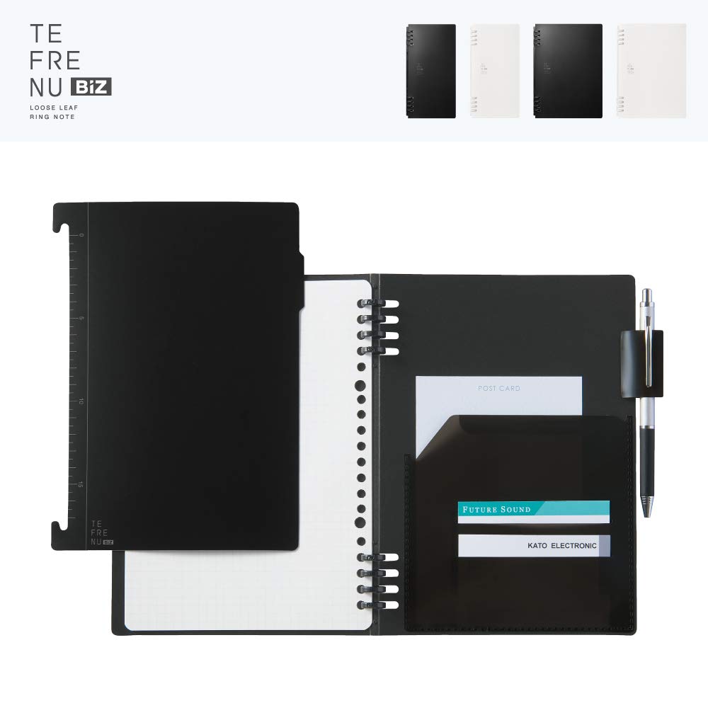 King Jim Tefrenu Biz 26-Ring Notebook B5 Black 9855TEB-BK