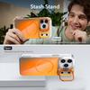 Anti-yellowing Built-in Super Magnetic Lens Holder Case For iPhone 17 Pro Max 17 Air 16e 16 Pro 15 + 14 13 12 11 Protect Cover