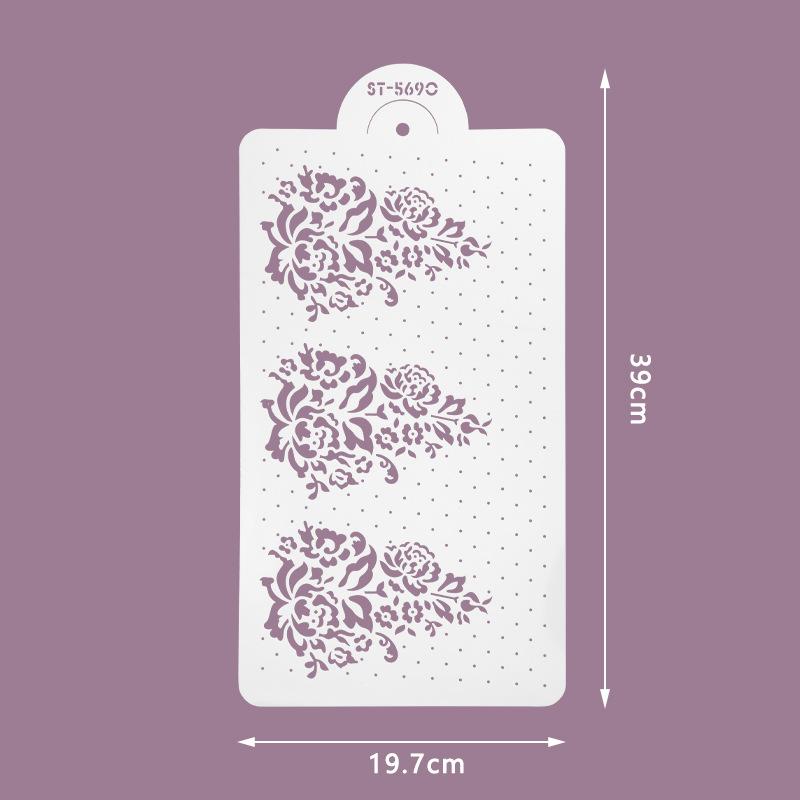 Cake Lace Spray Pattern, DIY Baking Edge, Sugar Powder Screening Tool, Hollow Graffiti, Printing Template, Baking Tool