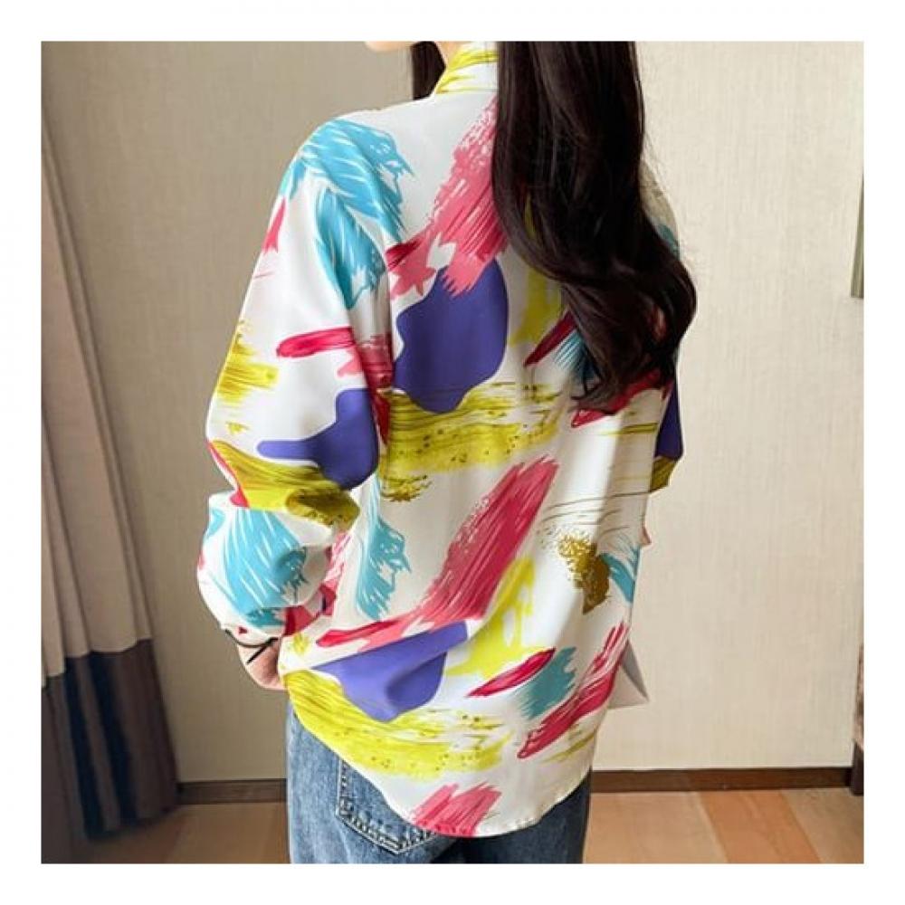 Navava Nb1987 Long Sleeve Shirt With Paint Print