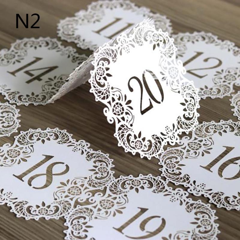 10Pcs/Set Table Numbers 1-10 11-20 Table Number Cards For Weddings Party Banquet
