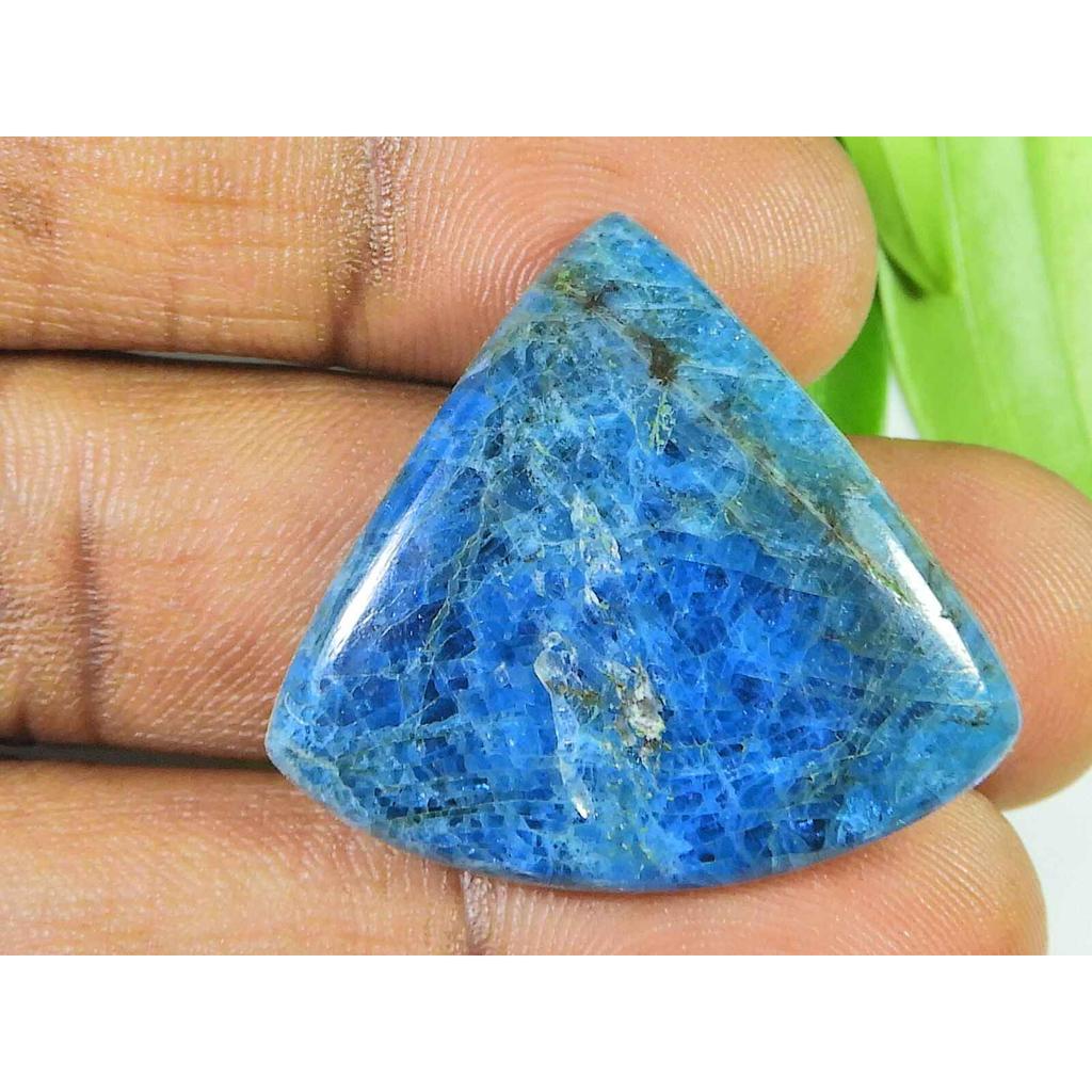 42Cts Genuine Neon Blue Apatite Pear Crystal Cabochon Loose Gemstone 30X33MM SK-2110