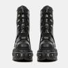 Retro Black man Women Ankle Boots Metal Decoration Thick Platform Punk Female Round Toe Lace-Up Casual Knight Ladies Shoes 45