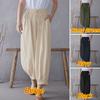 Women's Cotton Linen Tapered Pants Drawstring Elastic Waist Bloomers Pants