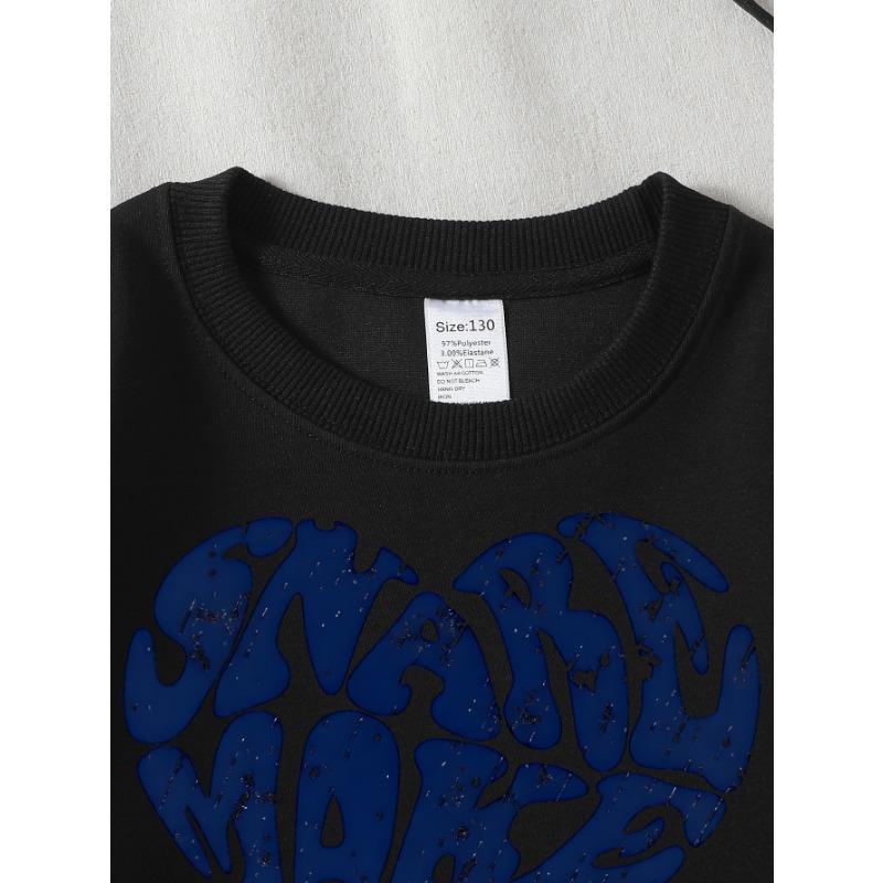 European sizes Girls' Soft Crewneck Sweatshirt "Make Art" Print, Casual for Fall Winter, Ideal Holiday Present.