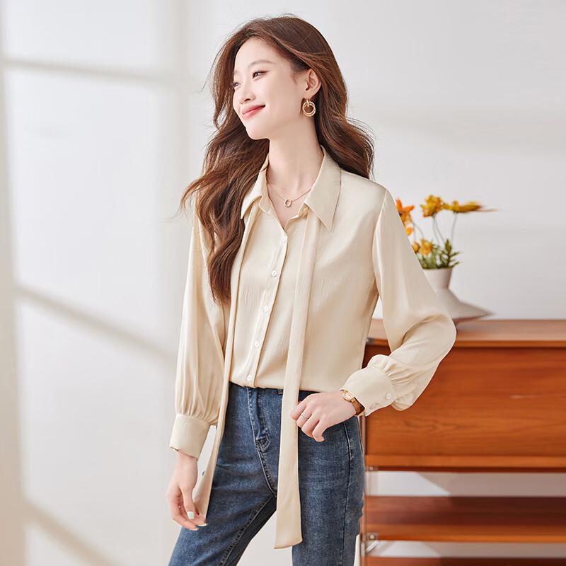 Women's Long-Sleeve Bow-Knot Blouse