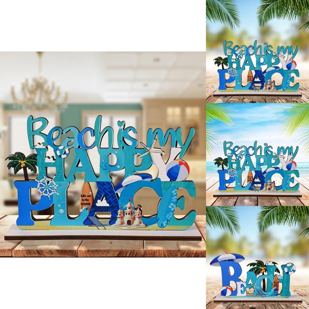 Beach Wooden Ornament Coastal Style Letter Dcor For Home And Event Decoration