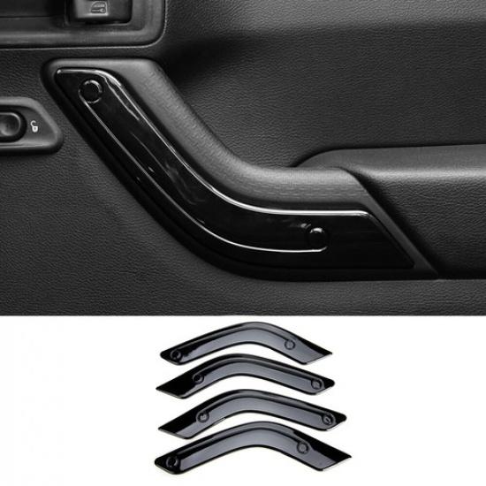 4x Black Inner Door Handle Cover Trim Panel For Jeep Wrangler JK 2011-2017 4Door
