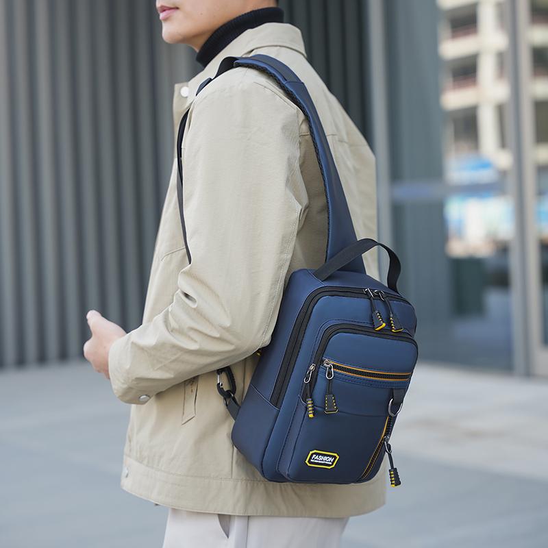 Men's Multi-Layer Chest Bag - Convertible Shoulder/Crossbody Pack (Wear-Resistant Lightweight Business & Casual Bag)