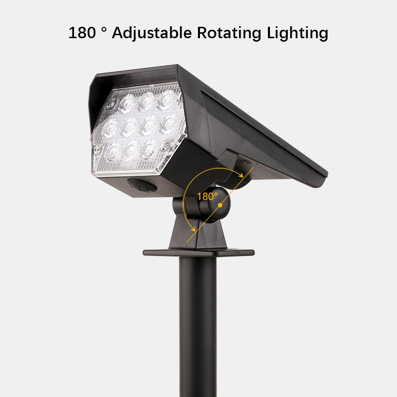 10 LEDs Solar Spotlight Outdoor, 180° Adjustable Waterproof & Anti - Aging Ground/Wall Mount, for Garden Yard Landscape Lighting