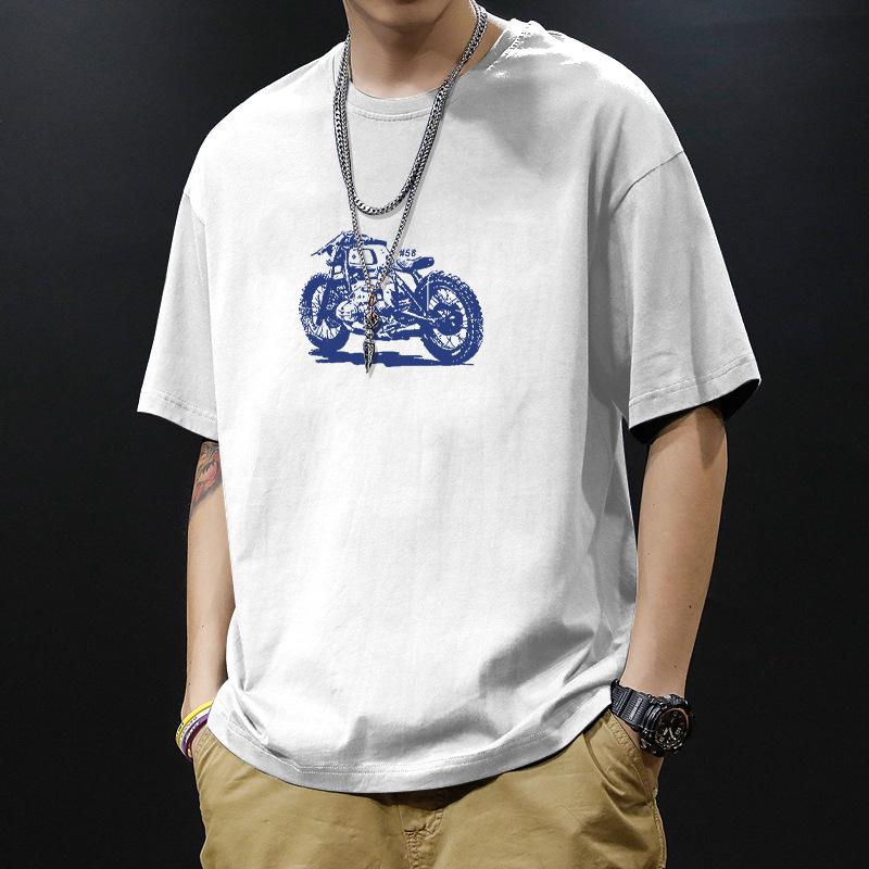 Cotton Short Sleeve T Shirt Black White Fashion All Match Breathable Summer Sport T-shirt Men Top