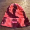 Used Supreme Beanie Knit Hat Tie Dye Pattern Red