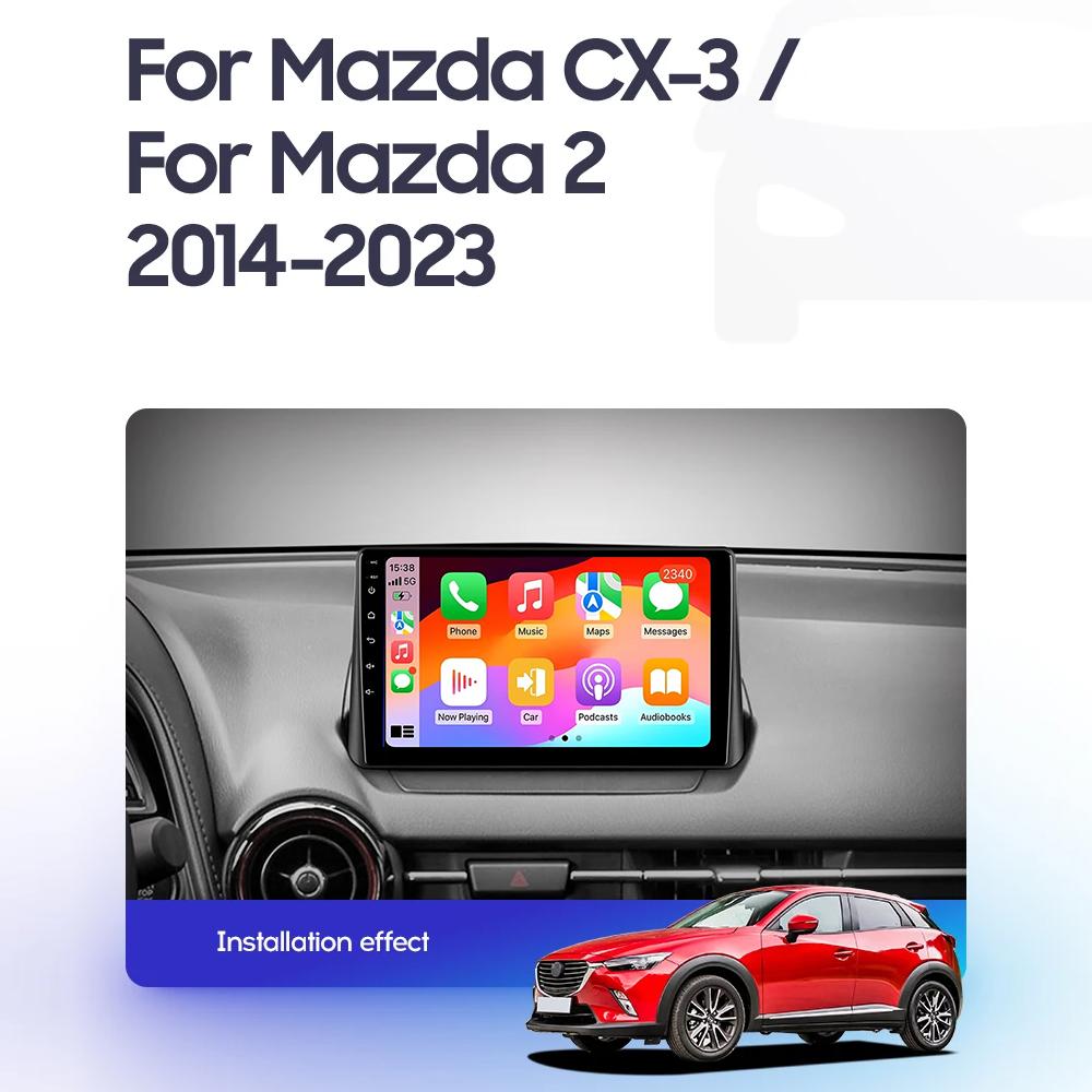 Android 14 Carplay Auto For Mazda CX-3 DK Mazda 2 DJ 2014 - 2025 Car Radio Multimedia Video Player Navigation GPS No 2Din 2 Din