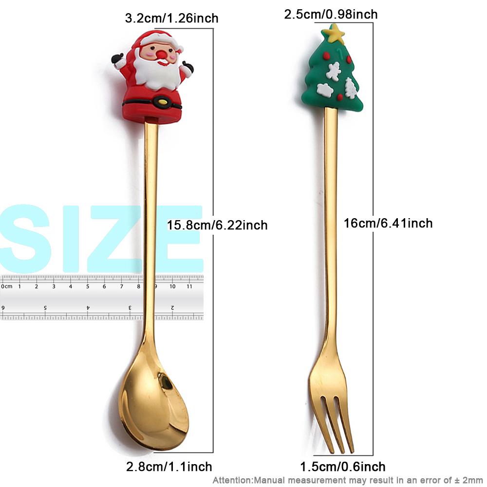 Weihnachtsdekorationen für Zuhause, Weihnachten, Tischdekoration, Edelstahl, Kaffeelöffel, Weihnachtsbaum, Neujahr 2024, Navidad 2023, Geschenke